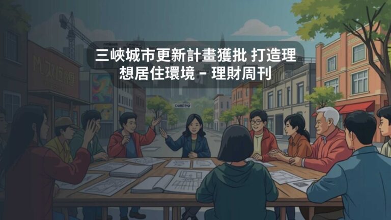 三峽城市更新計畫獲批 打造理想居住環境 – 理財周刊
