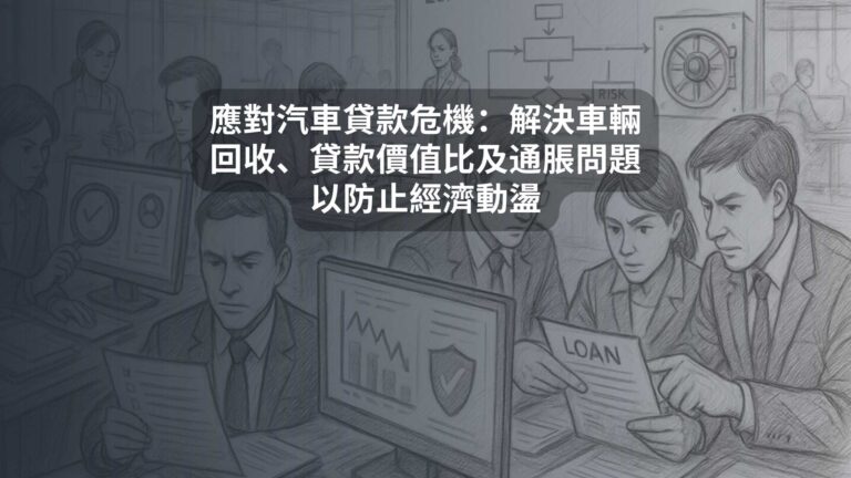 應對汽車貸款危機：解決車輛回收、貸款價值比及通脹問題以防止經濟動盪